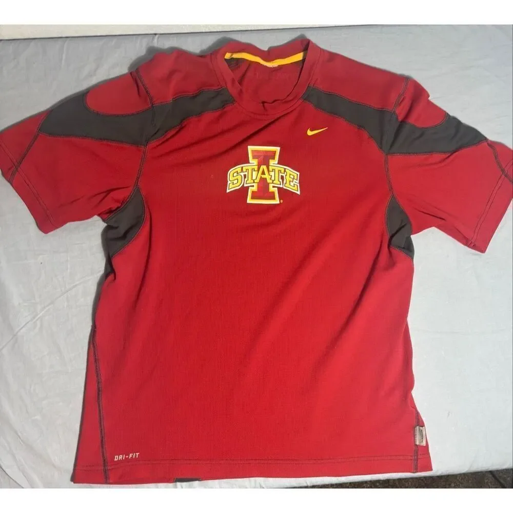 Nike Dri-Fit Iowa State T Shirt Size Large Red Authentic - Picture 3 of 8